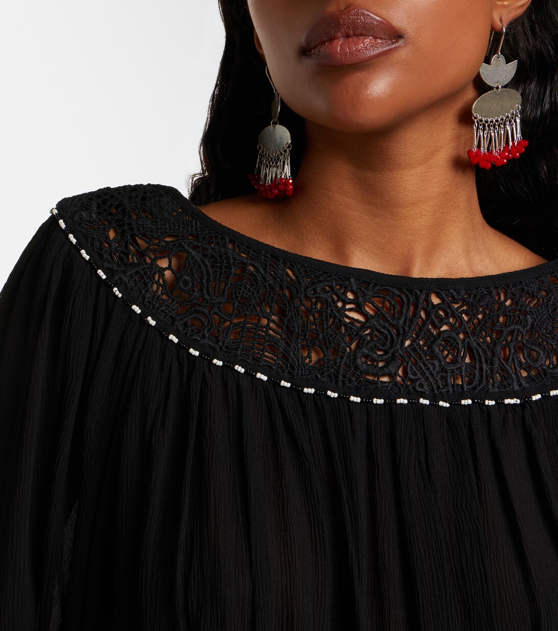 Nelida guipure lace-trimmed silk blouse | Isabel Marant