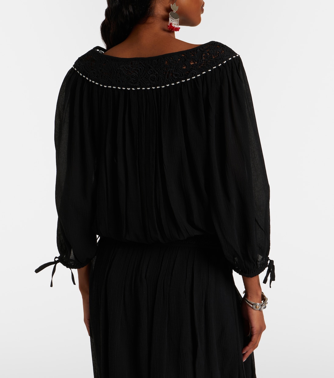 Nelida guipure lace-trimmed silk blouse | Isabel Marant