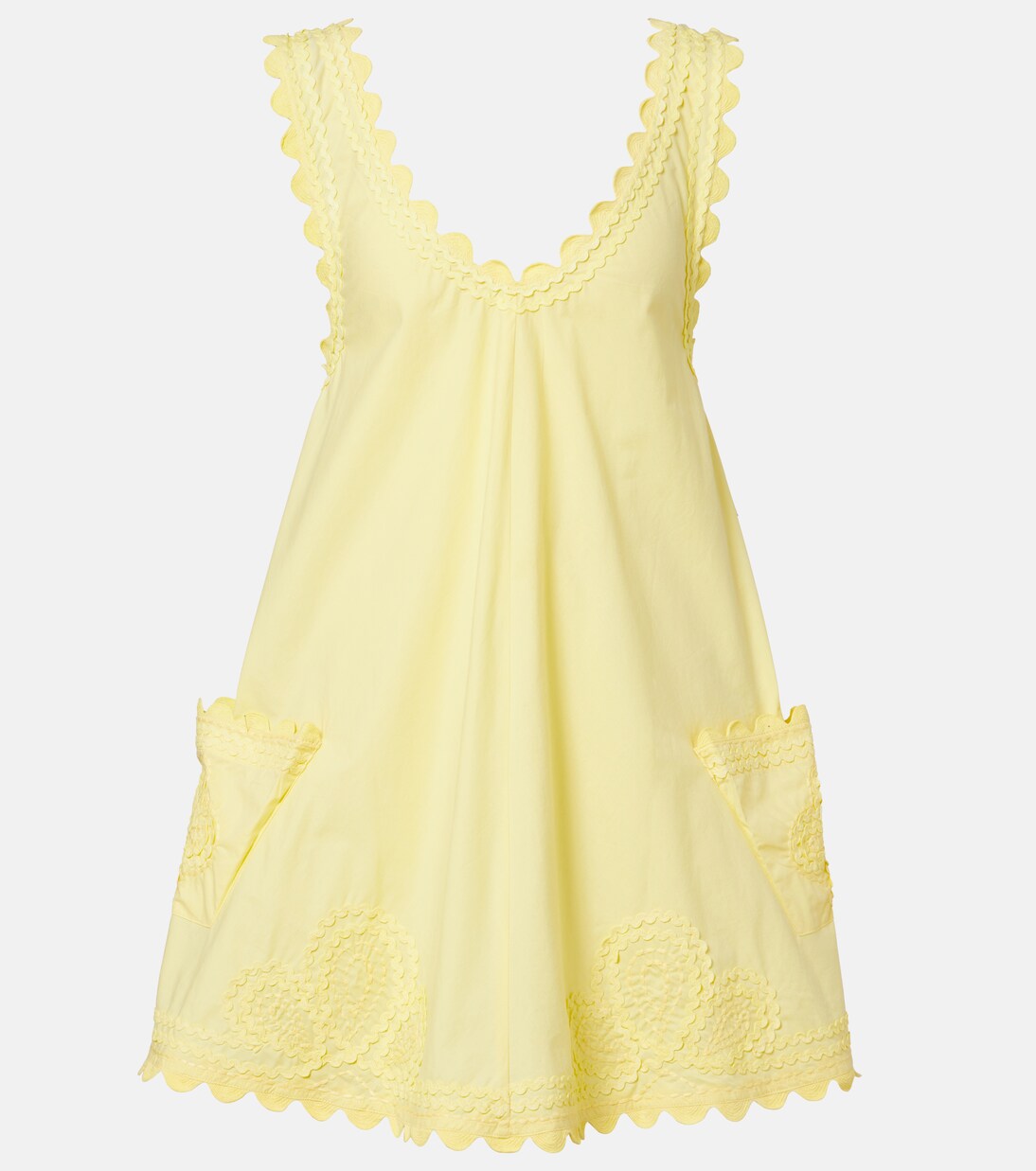 Abito corto in popeline di cotone con ricamo | Juliet Dunn