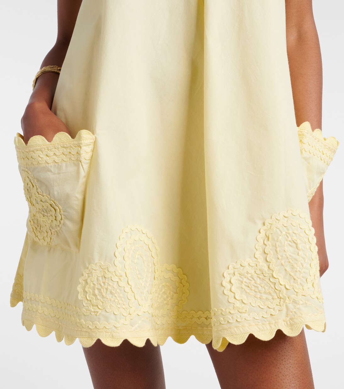 Abito corto in popeline di cotone con ricamo | Juliet Dunn