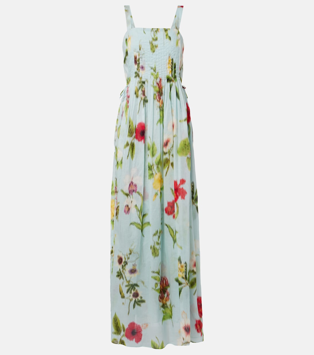 Belted floral voile maxi dress | Oscar de la Renta