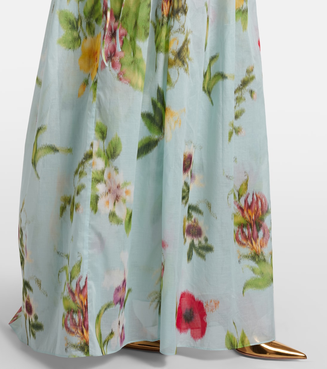 Belted floral voile maxi dress | Oscar de la Renta