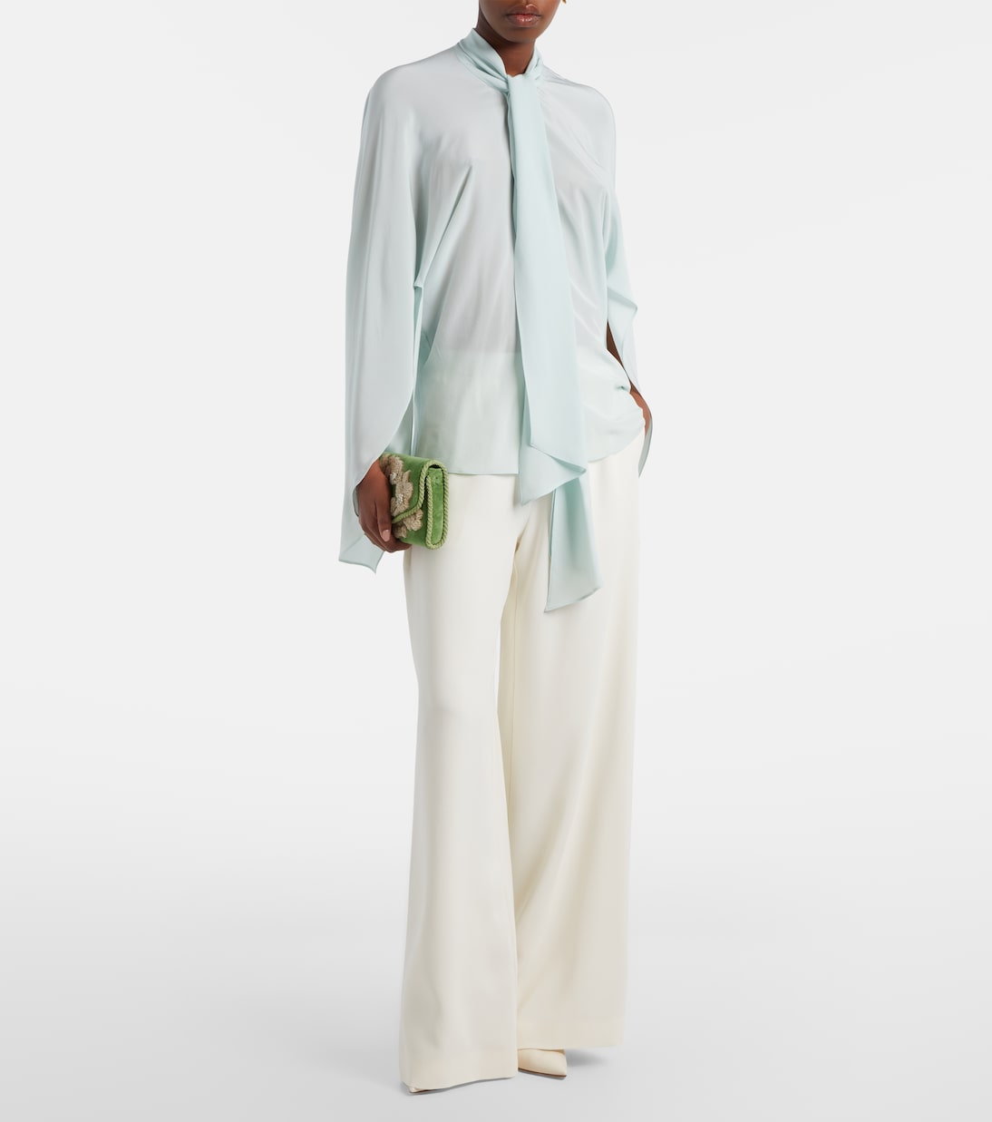 Silk-blend georgette wide-leg pants | Oscar de la Renta