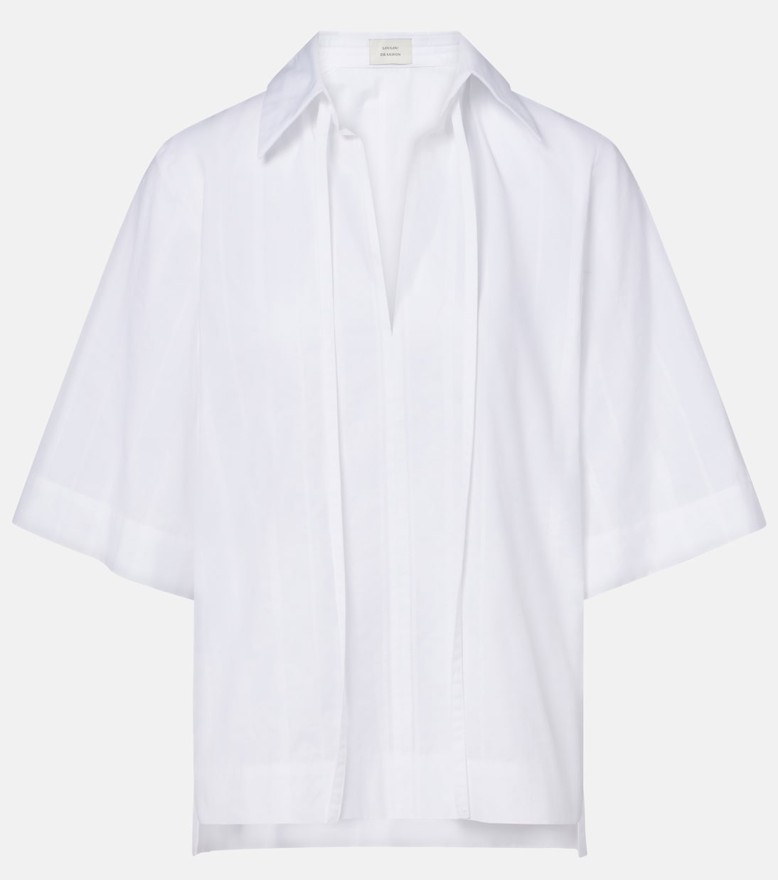 Sofi tie-neck cotton poplin top | Loulou de Saison