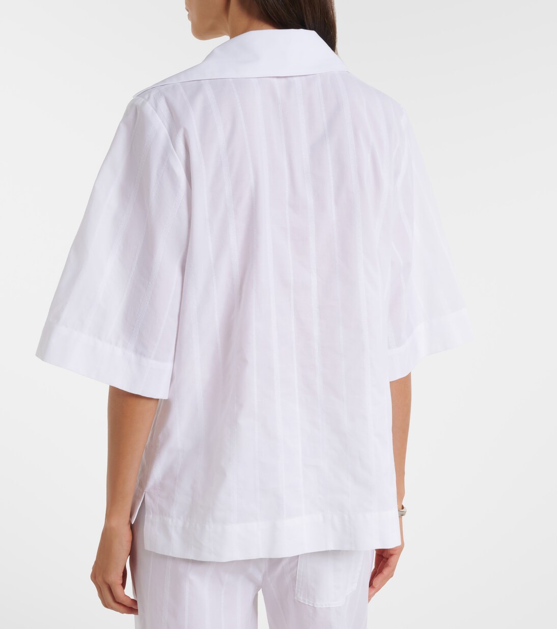 Sofi tie-neck cotton poplin top | Loulou de Saison