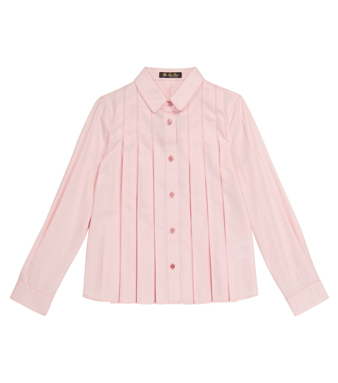 Ambre pleated cotton and silk blouse | Loro Piana Kids