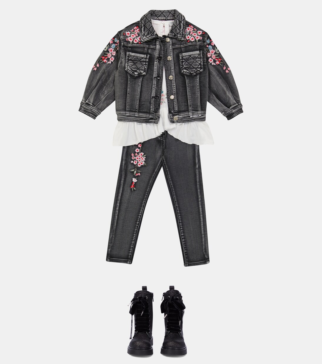 Veste en jean brodée | Monnalisa