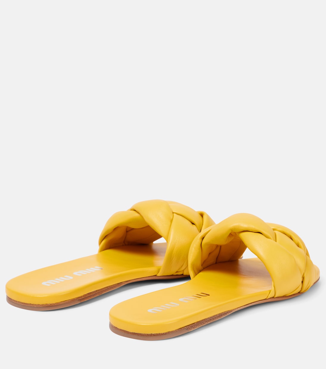 Pantoletten aus Leder | Miu Miu