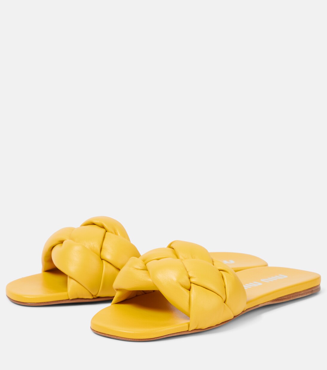 Pantoletten aus Leder | Miu Miu