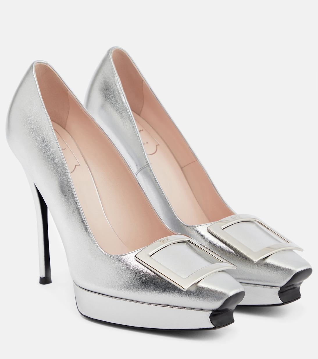 Plateau-Pumps Belle Vivier aus Metallic-Leder | Roger Vivier