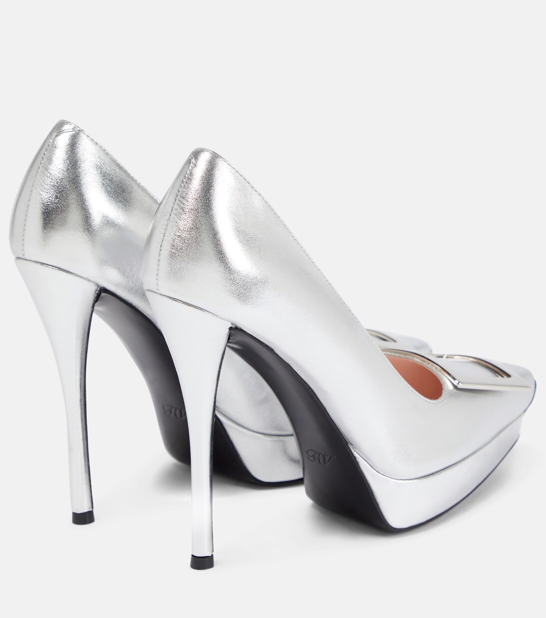 Plateau-Pumps Belle Vivier aus Metallic-Leder | Roger Vivier