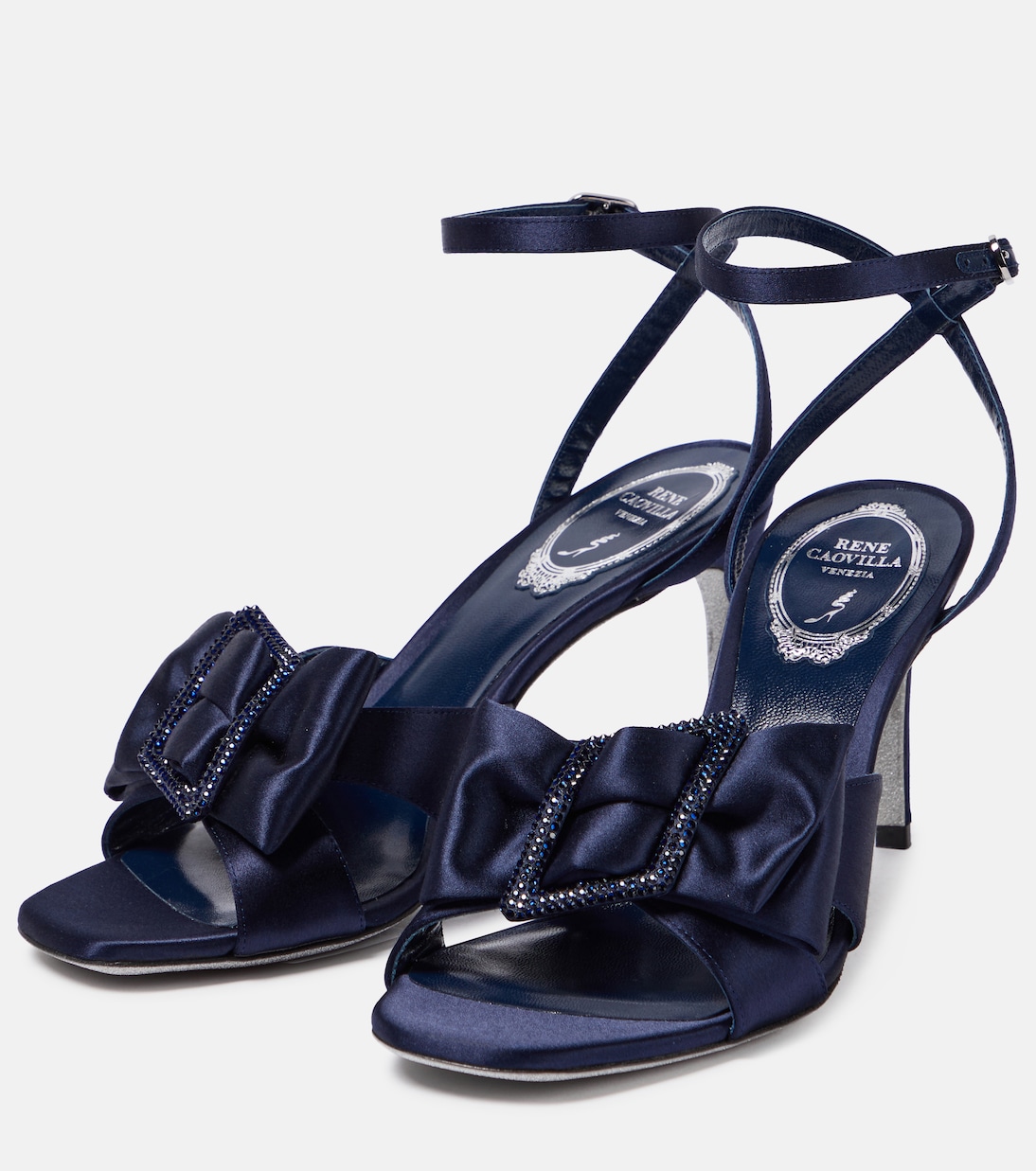 Verzierte Pumps aus Satin | Rene Caovilla