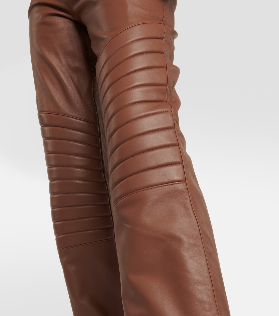 Gerade High-Rise-Hose aus Leder | Giuseppe di Morabito