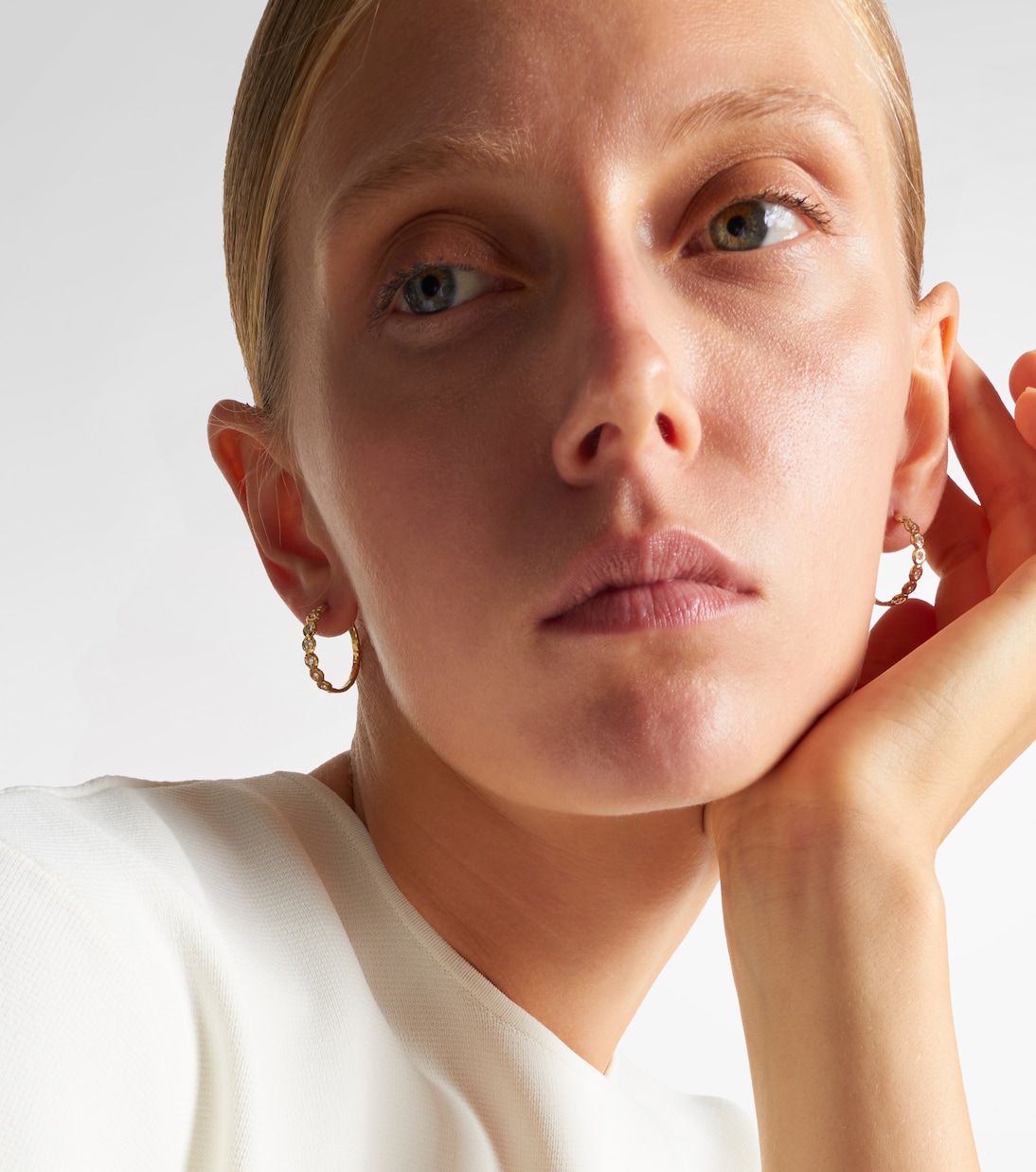 Pendientes de aro Edith en oro de 18 ct con diamantes | Octavia Elizabeth