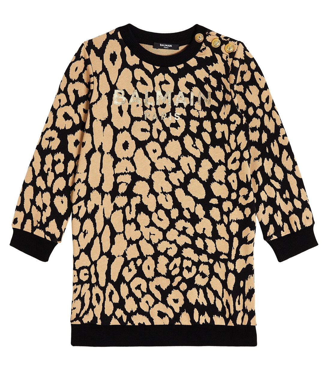 Logo cotton sweater dress | Balmain Kids
