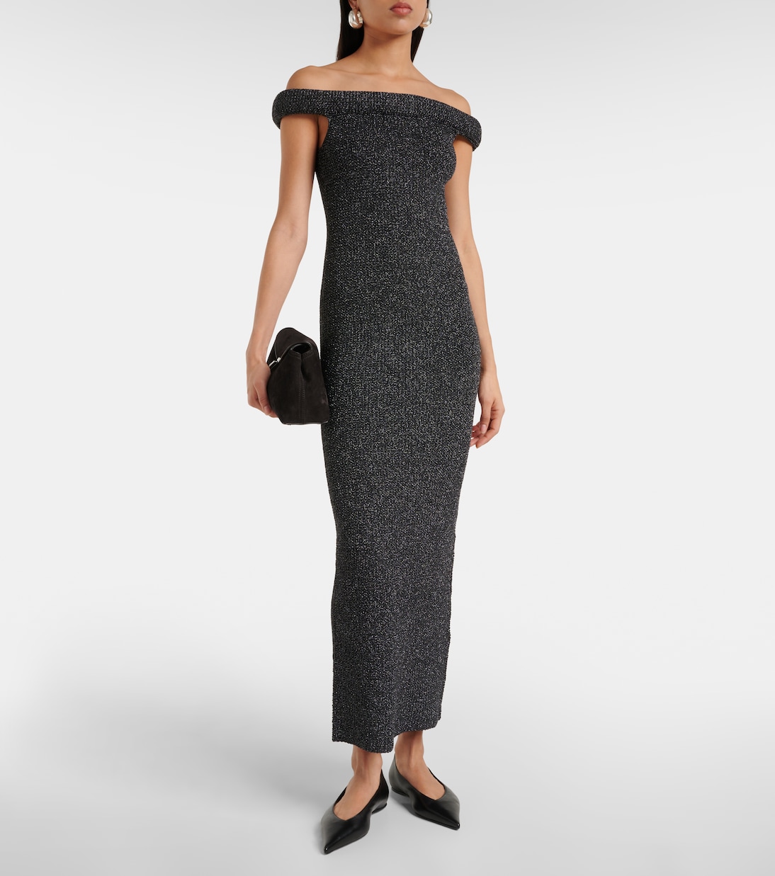 Off-Shoulder-Maxikleid aus Strick | Toteme