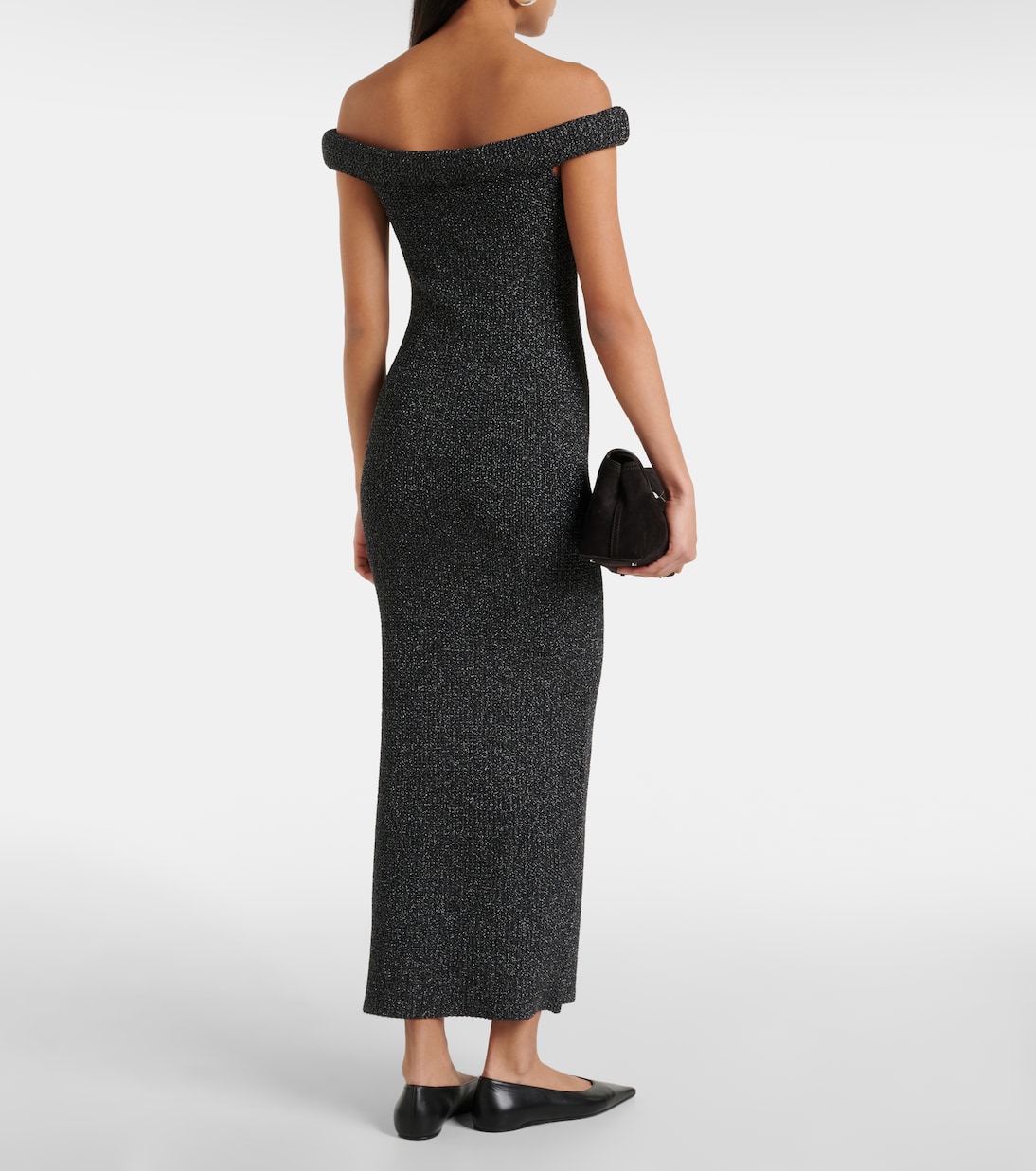 Off-Shoulder-Maxikleid aus Strick | Toteme