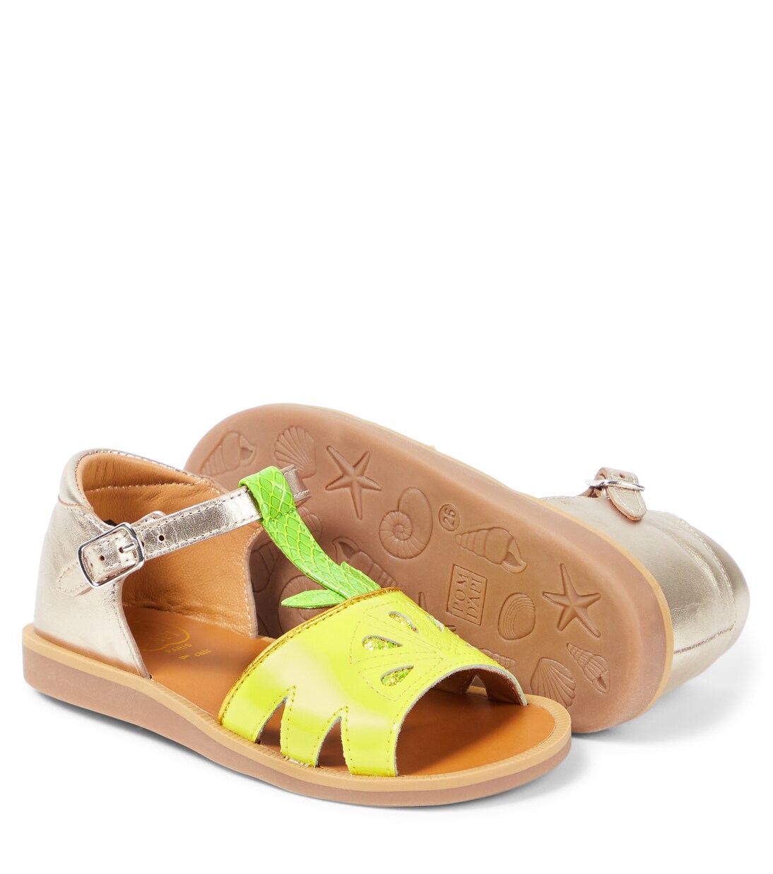 Poppy Agrume leather sandals  | Pom d'Api