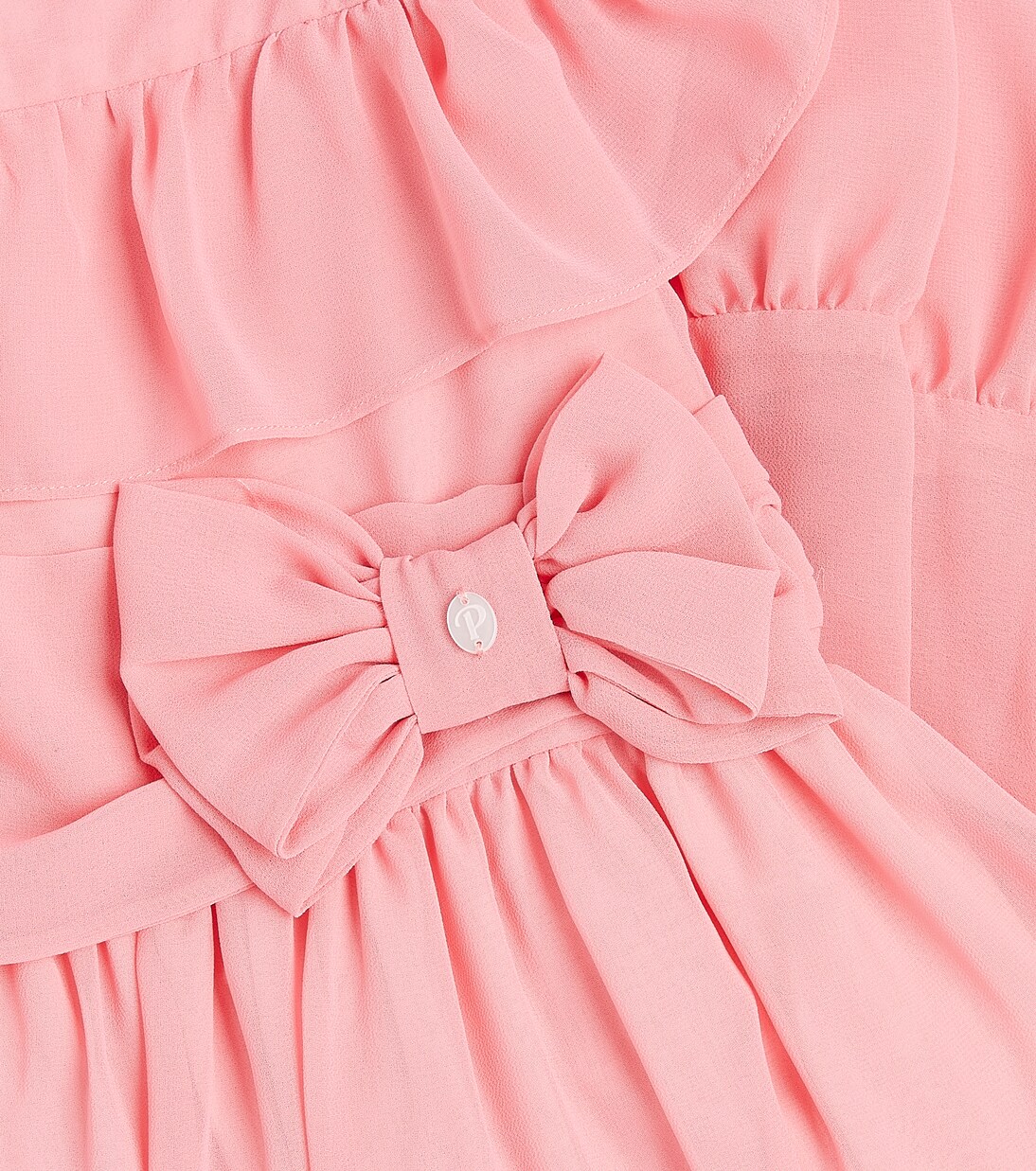 Bow-detail tiered chiffon dress | Patachou