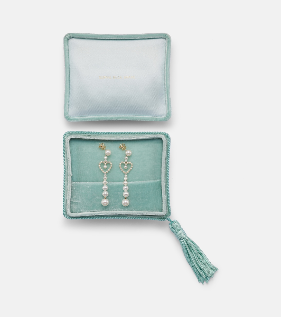 Pearl Heart 14kt gold drop earrings with freshwater pearls | Sophie Bille Brahe