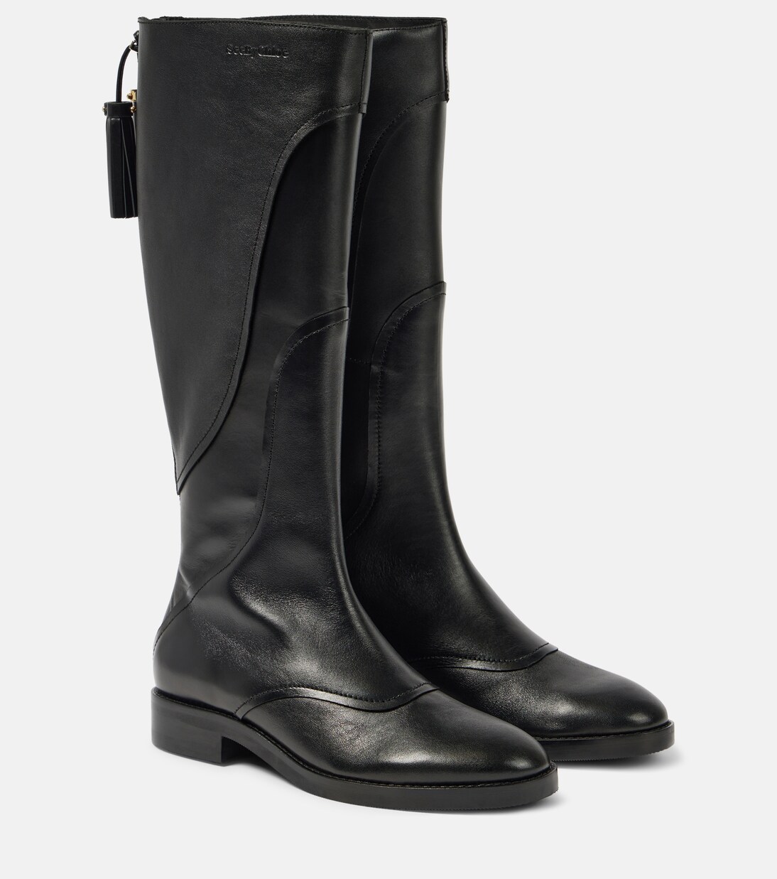 Tassel leather knee-high boots | See By Chloé