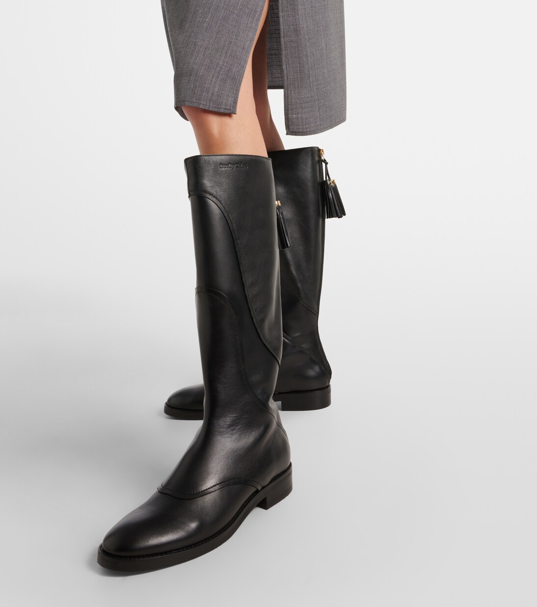 Tassel leather knee-high boots | See By Chloé