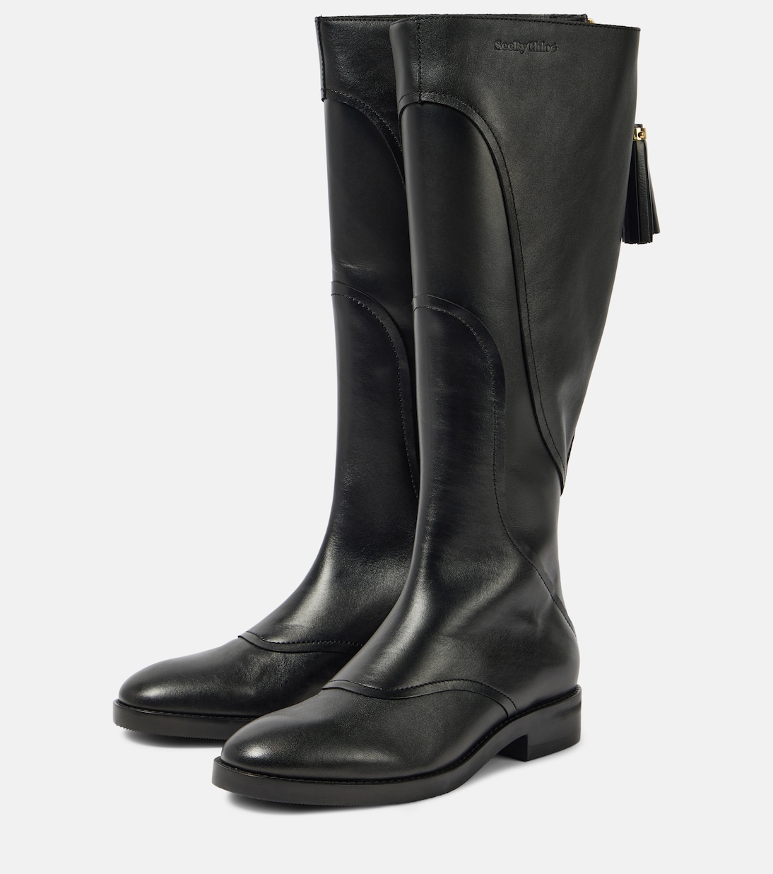 Tassel leather knee-high boots | See By Chloé