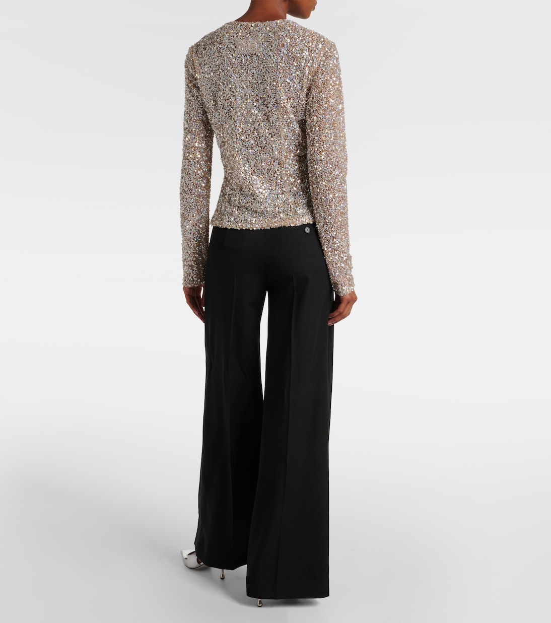 Top Noa cruzado con lentejuelas y abertura | Costarellos