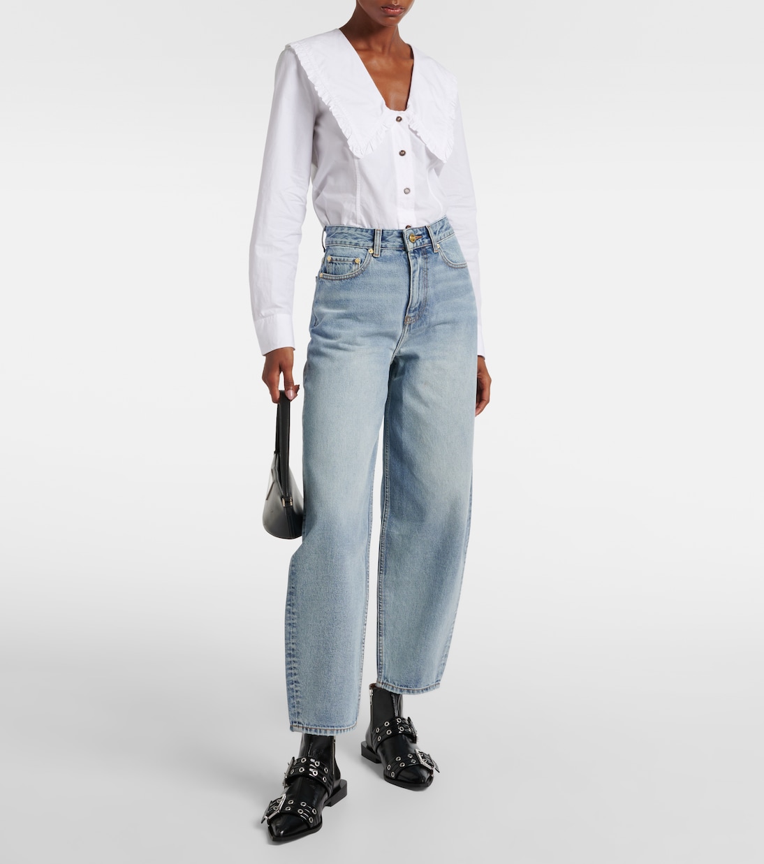 Jean barrel à taille haute | Ganni