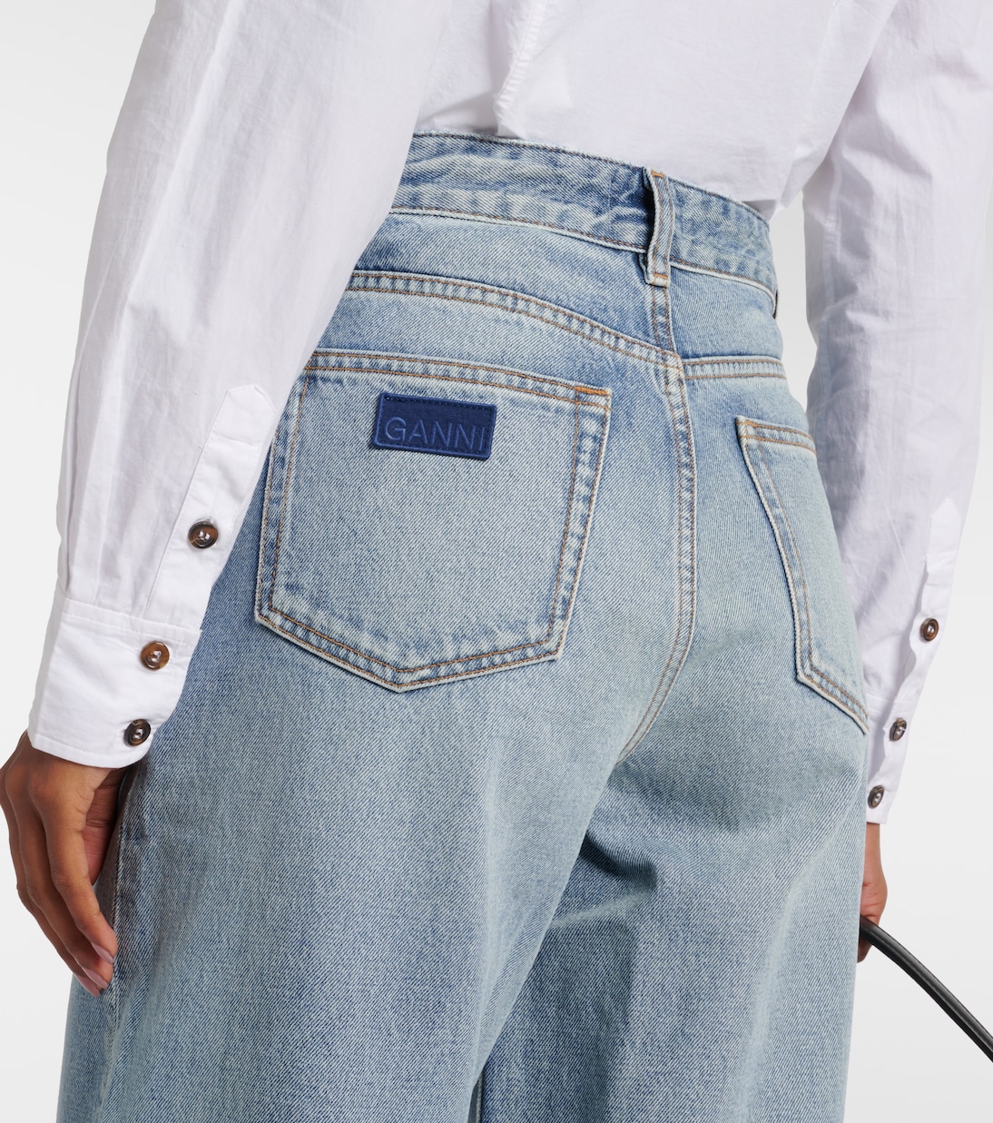 Jean barrel à taille haute | Ganni