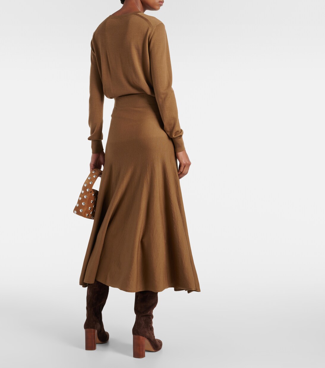 Mayu knitted wool midi skirt | Khaite