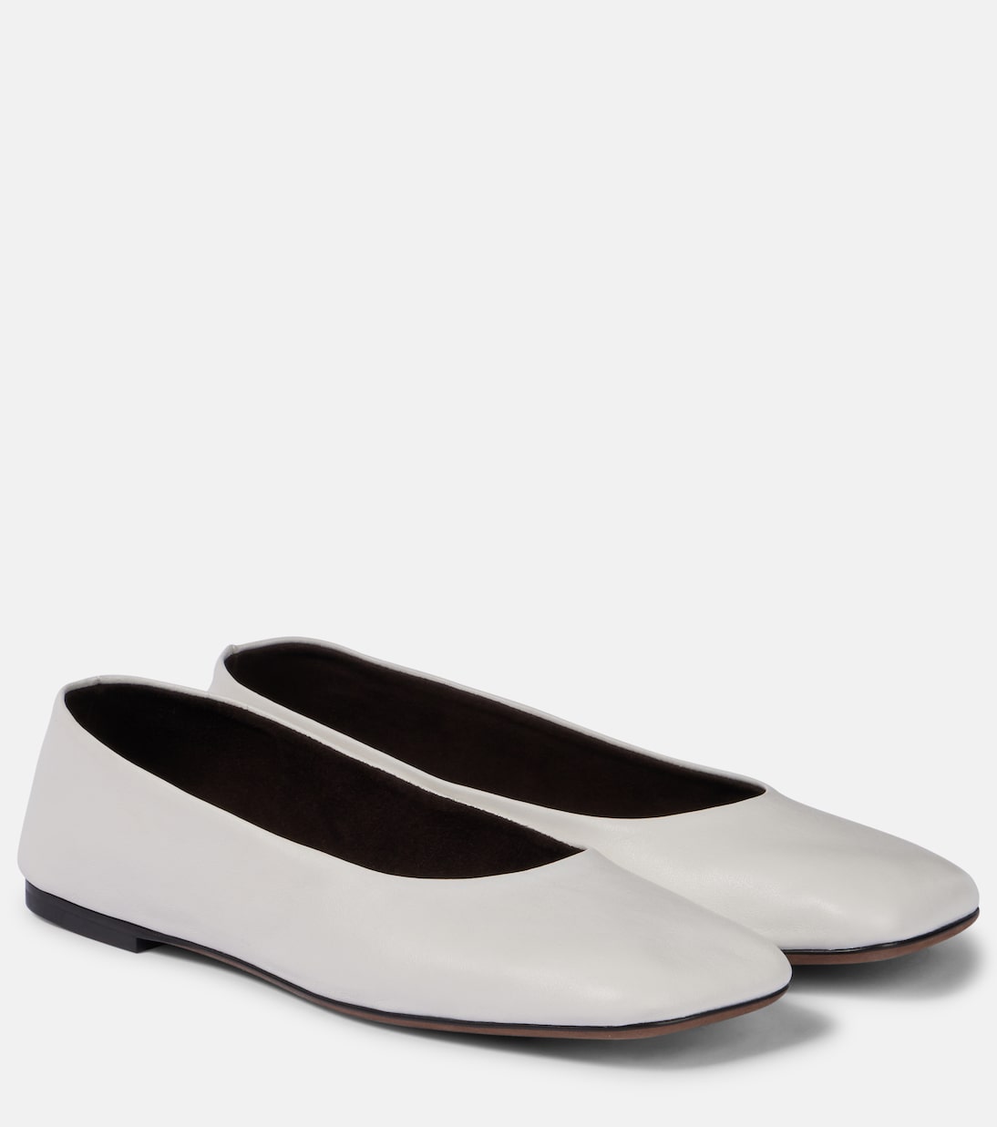 Square leather ballet flats | The Row