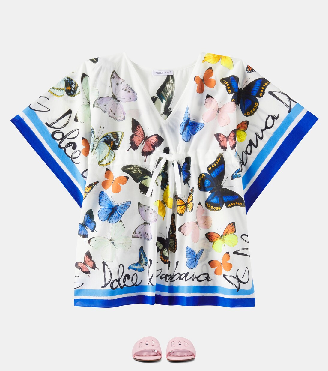 Robe de plage imprimée en coton | Dolce&Gabbana Kids