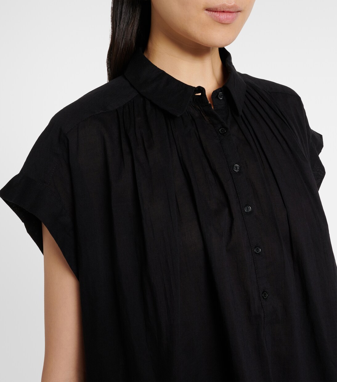 Blusa fruncida Normandy de algodón | Nili Lotan