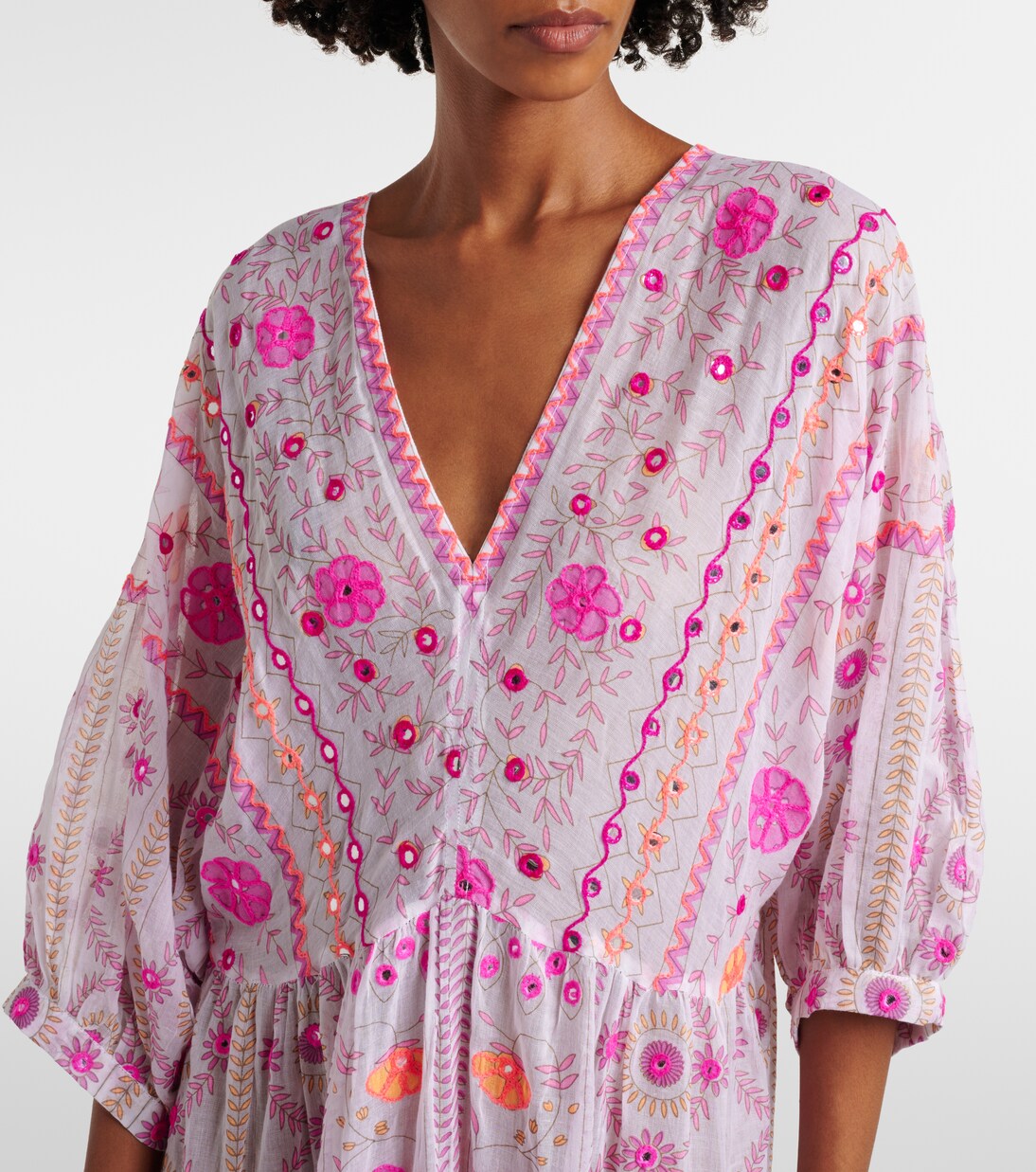 Robe longue imprimée en coton  | Juliet Dunn