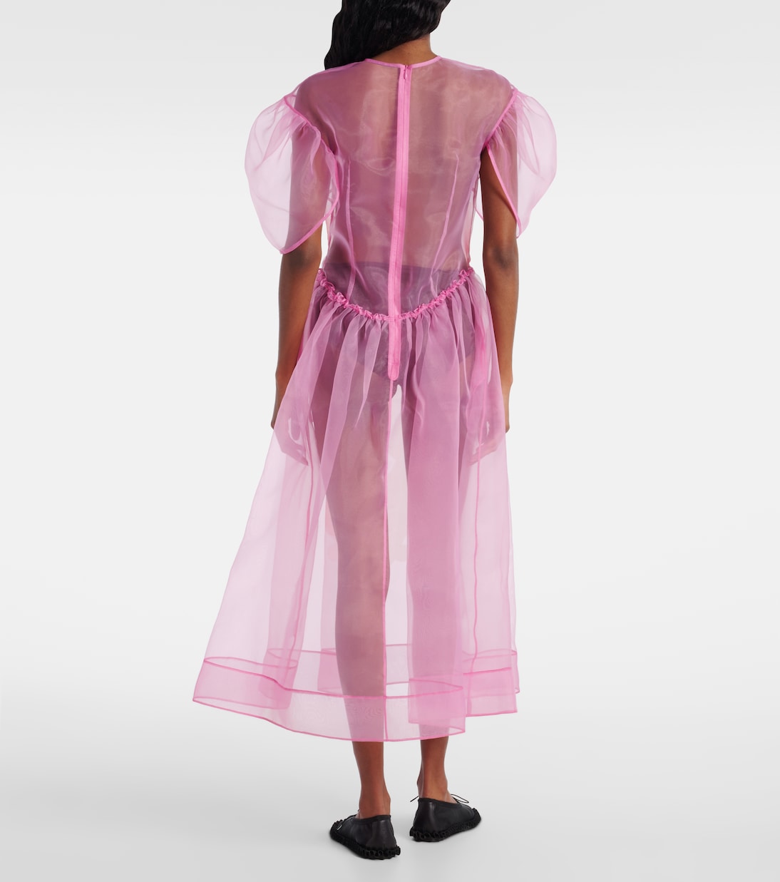 Robe midi imprimée en organza | Simone Rocha