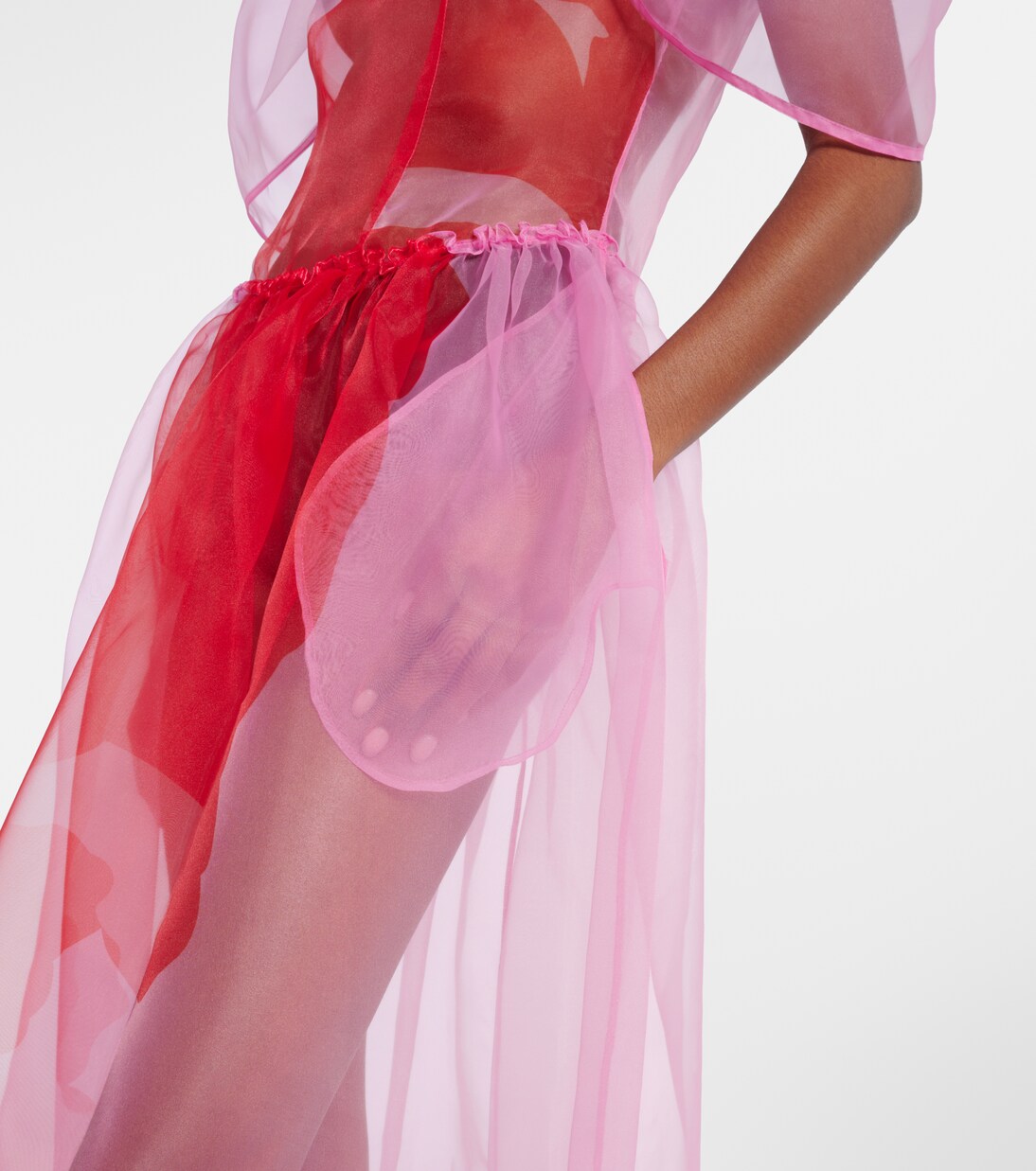 Robe midi imprimée en organza | Simone Rocha