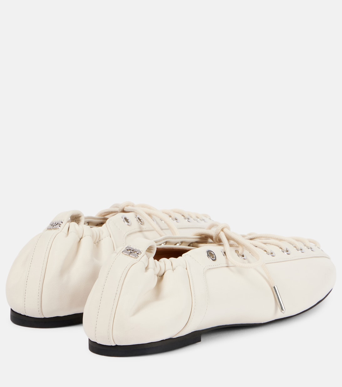 Lace-up ballet flats | Ganni