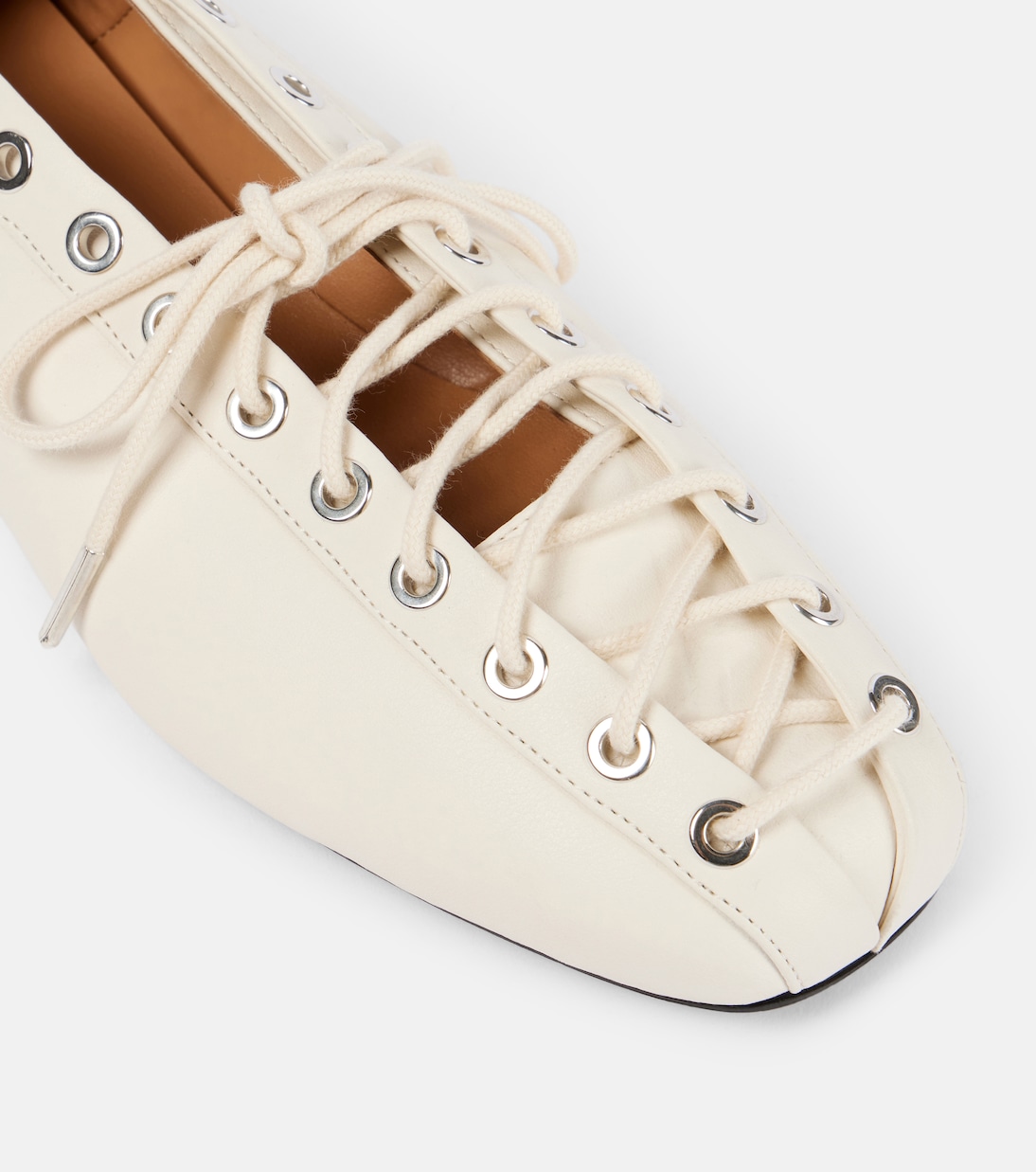 Lace-up ballet flats | Ganni