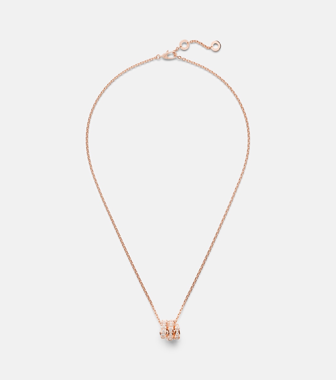 Serpenti Viper 18kt rose gold pendant necklace with diamonds | Bvlgari