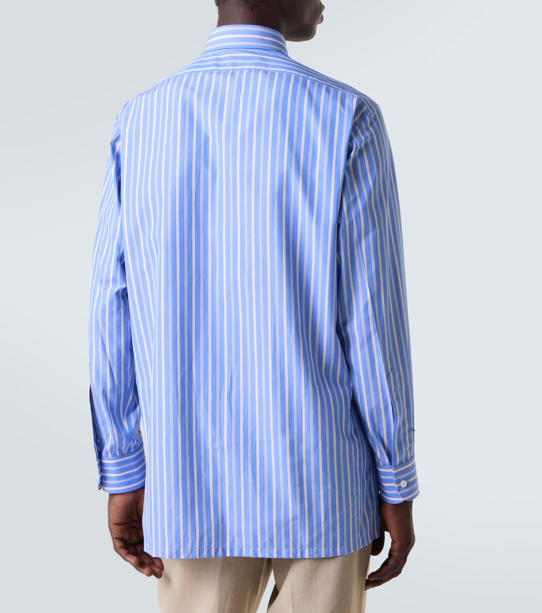 Striped cotton poplin shirt | Charvet