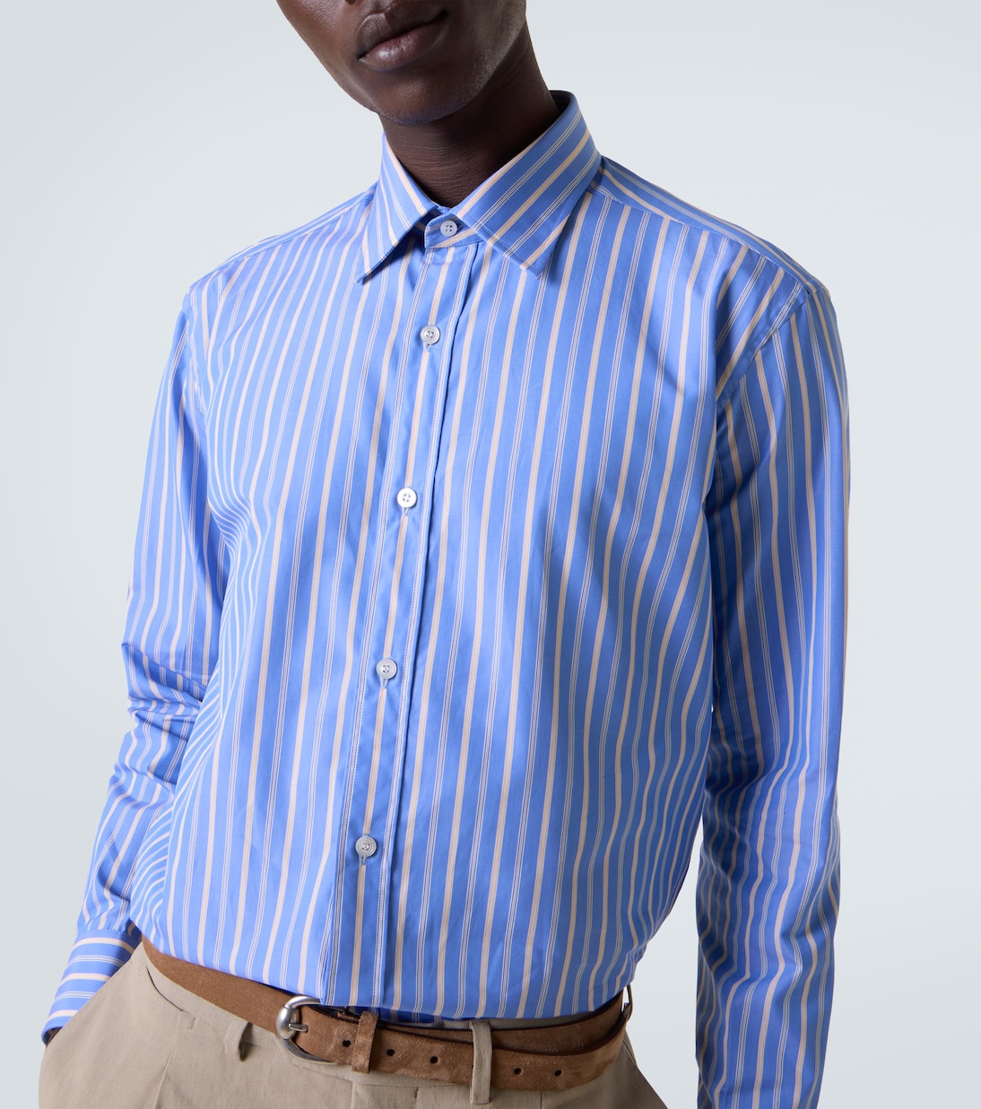 Striped cotton poplin shirt | Charvet