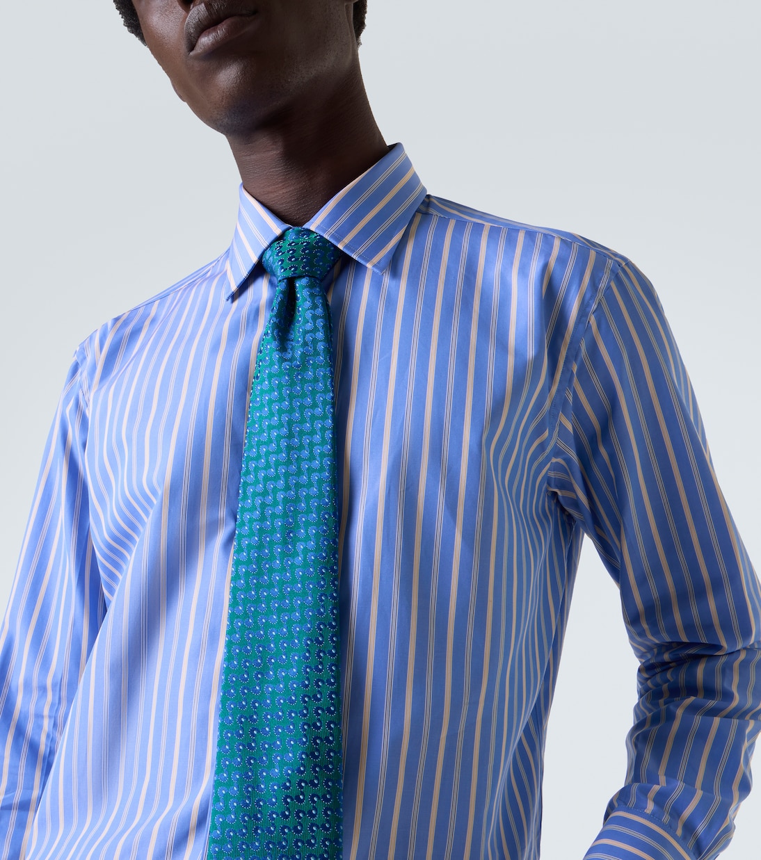 Striped cotton poplin shirt | Charvet