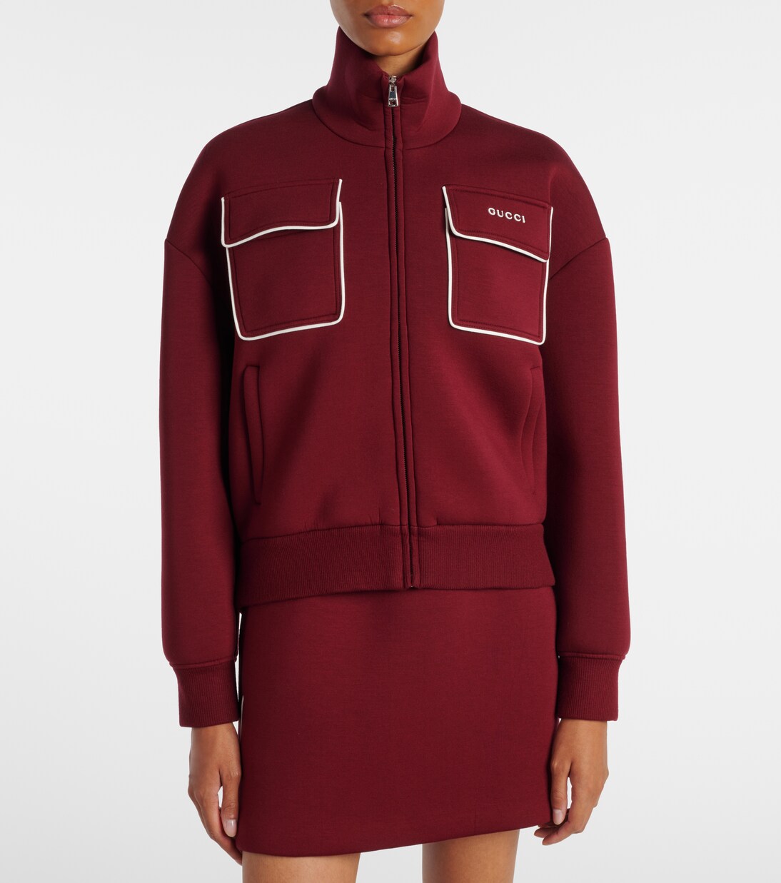 Logo jersey zip-up sweatshirt | Gucci