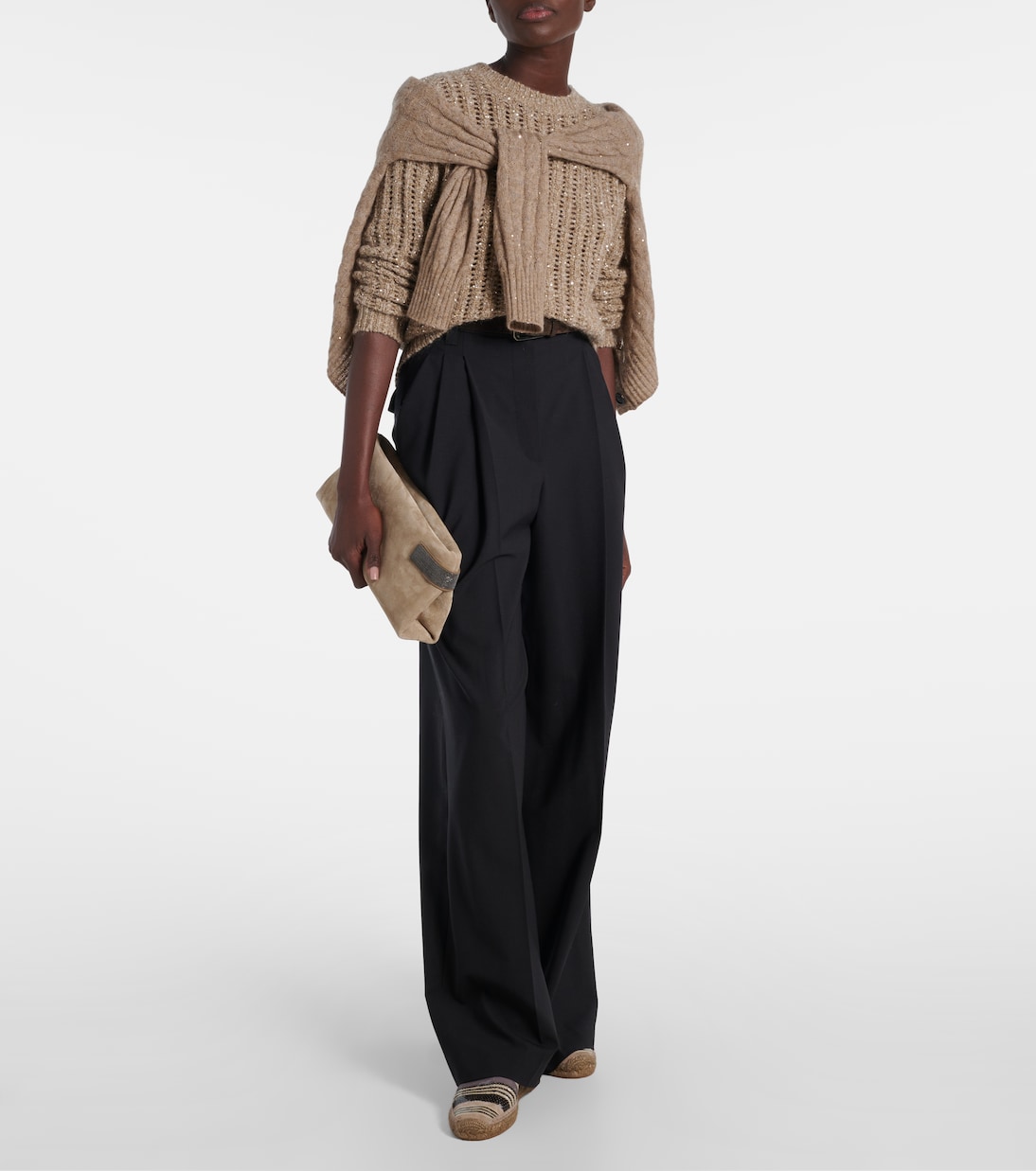 Sequined suede espadrilles | Brunello Cucinelli