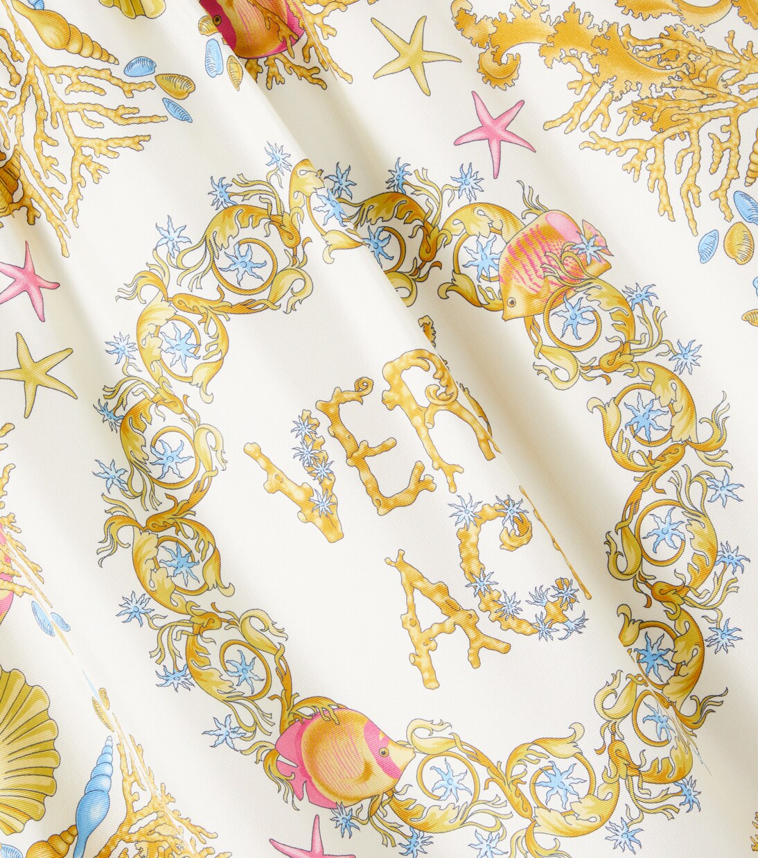 Underwater Barocco ruffled silk dress | Versace Kids