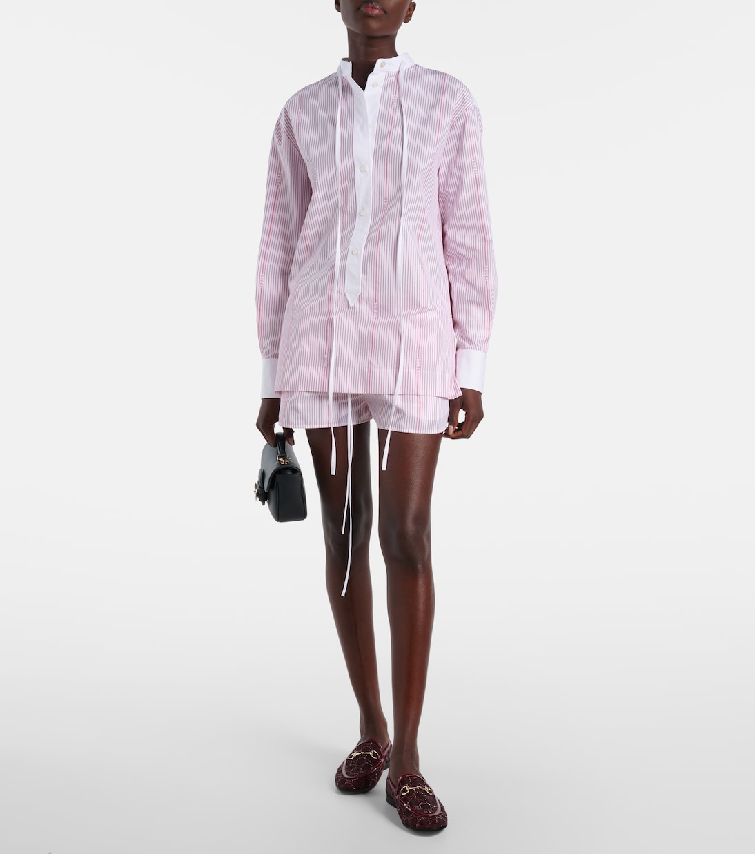 New Jordaan leather-trimmed mesh loafers | Gucci