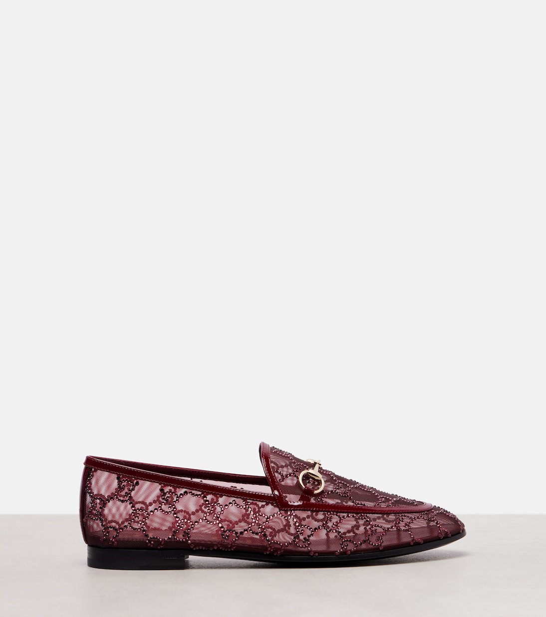New Jordaan leather-trimmed mesh loafers | Gucci