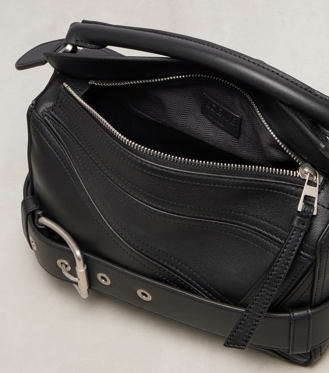 Puzzle Biker Small leather tote bag  | Loewe