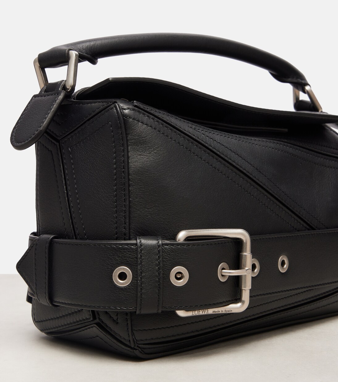 Puzzle Biker Small leather tote bag  | Loewe